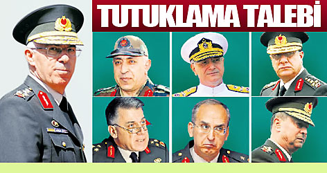 7'si general 22 subaya tutuklama talebi