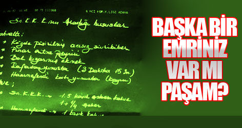 Başka bir EMRİNİZ var mı paşam?