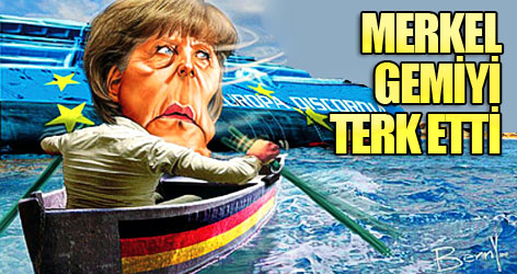 Merkel gemiyi terk etti!
