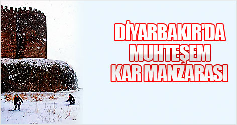 Diyarbakır'da muhteşem kar manzarası