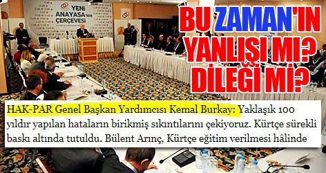 Kemal Burkay'a Zaman gazetesinden ilginç sıfat!