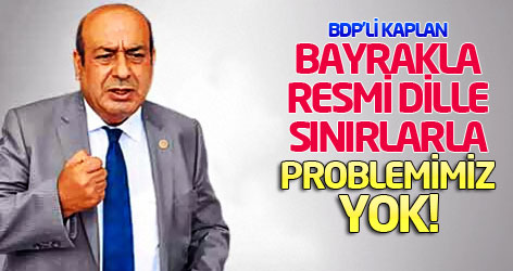 BDP'li Kaplan: Bayrakla, resmi dille, sınırlarla hiç bir problemimiz yok!