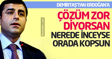 Demirtaş'tan Erdoğan'a: Çözüm zor diyorsan nerede inceyse orada kopsun