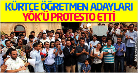 Kürtçe öğretmen adayları YÖK'ü protesto etti