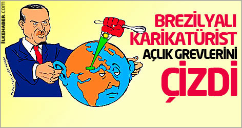 Brezilyalı karikatürist açlık grevlerini çizdi
