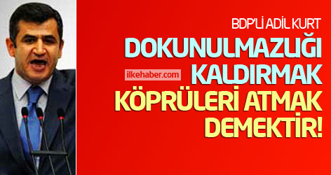 BDP'li Adil Kurt: Dokunulmazlığı kaldırmak köprüleri atmak demektir!