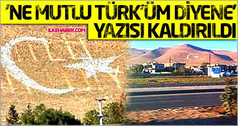 'Ne Mutlu Türk'üm Diyene' yazısı kaldırıldı