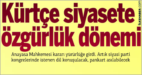 Kürtçe siyasete özgürlük dönemi