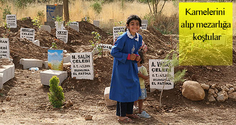 Karnelerini alıp mezarlığa koştular