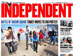 Dünya basını Taksim'i manşetten verdi