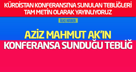 Aziz Mahmut Ak'ın Konferansa sunduğu tebliğ