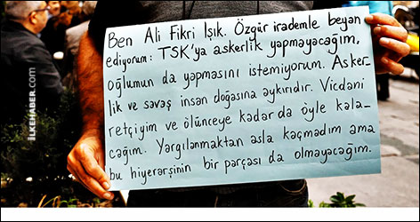 'Sizin askeriniz değil, vicdani retçiyim!'