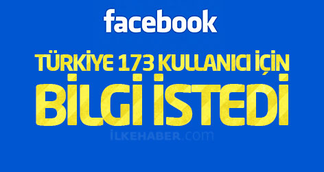 Facebook: Türkiye 173 kullanıcı için bilgi istedi