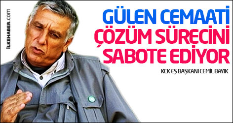 Cemil Bayık: Gülen Cemaati çözüm sürecini sabote ediyor