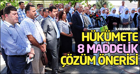 Hükümete 8 maddelik çözüm önerisi