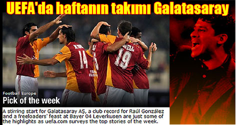 UEFA'da haftanın takımı Galatasaray