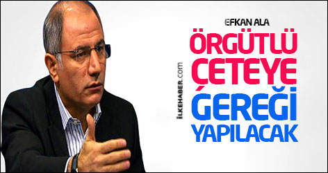 Efkan Ala: Örgütlü çeteye gereği yapılacak