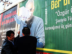 Öcalan posterleri polislerce kaldırıldı