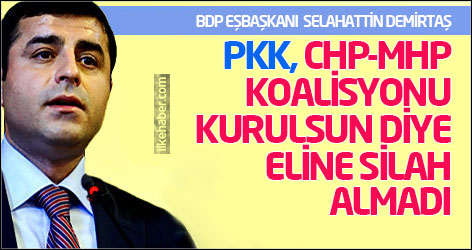 Demirtaş: PKK, CHP-MHP koalisyonu kurulsun diye eline silah almadı