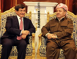 Mesut Barzani ile Davutoğlu Hewlêr'de görüştü