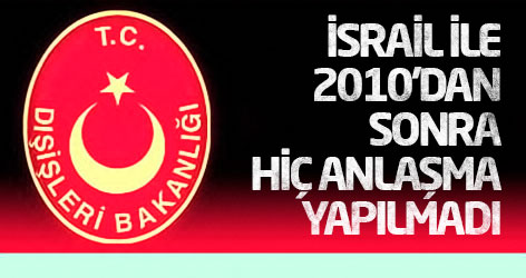 Dışişleri: İsrail ile 2010′dan sonra hiç anlaşma yapılmadı