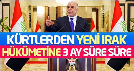 Kürtlerden yeni Irak hükümetine 3 ay süre