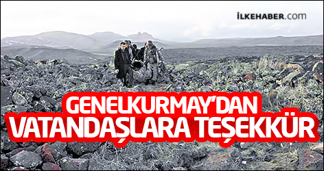 Genelkurmay'dan vatandaşlara teşekkür