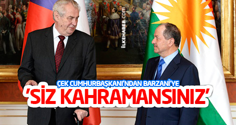 Çek Cumhurbaşkanı'ndan Barzani'ye: 'Siz kahramansınız'