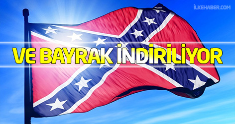 Ve Konfederasyon bayrağı indiriliyor