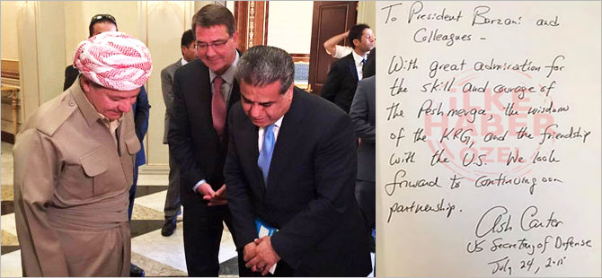 ABD Savunma Bakanı: Peşmerge’nin mücadelesiyle gurur duyuyoruz