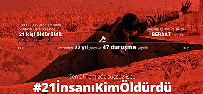 Cemal Temizöz Suçsuz ise #21İnsanıKimÖldürdü