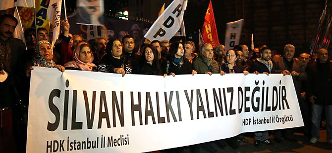 İstanbul'da 'Silvan halkı yalnız değildir' eylemi