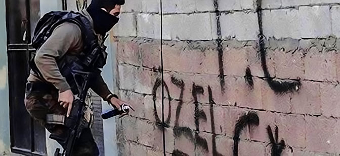 Özel harekâtın Silvan'daki duvar yazılarına inceleme