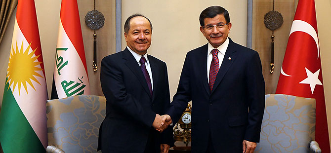 Barzani, Davutoğlu ile görüştü