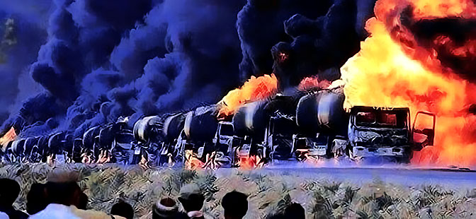 Rusya: IŞİD'e ait 1200 dolu petrol tankerini imha ettik