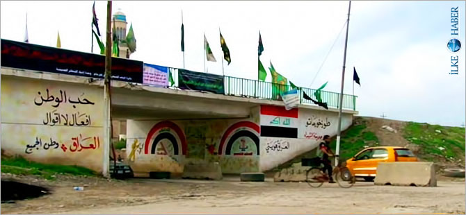 Tuzhurmatu'da Kürdistan bayrağı yerine Şii bayrağı