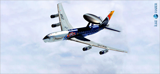 NATO AWACS uçağı Türk hava sahasında