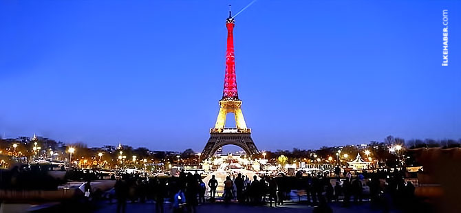 Eyfel Kulesi Belçika bayrağına büründü