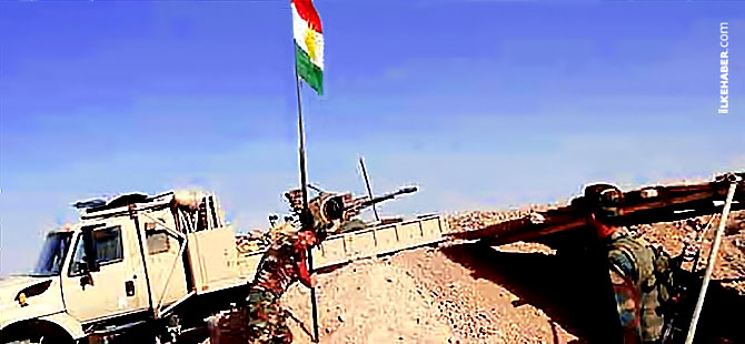 Ve Kürdistan bayrağı Zap Nehri'nin batısında