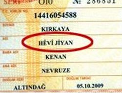Kürtçe karakter nüfus cüzdanında