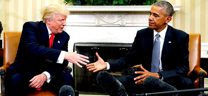 Obama, yeni başkan Donald Trump ile görüştü