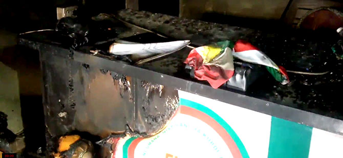 Tirbesipiye'de ENKS Ofisi kundaklandı