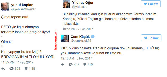 Akademideki ihraçlara 'içeriden' eleştiri