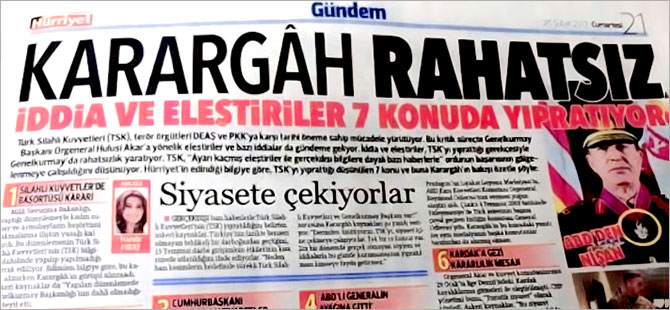 Hürriyet'in 'Karargâh rahatsız' haberine soruşturma