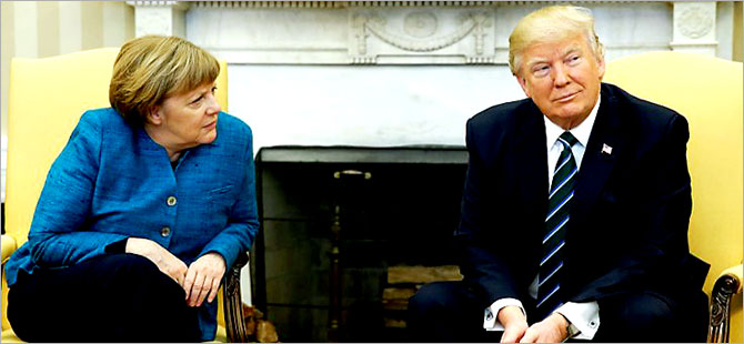 Trump'tan Merkel ile 'tokalaşma krizi' açıklaması