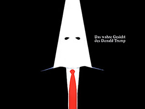 Der Spiegel'den, Ku Klux Klan maskeli Trump kapağı