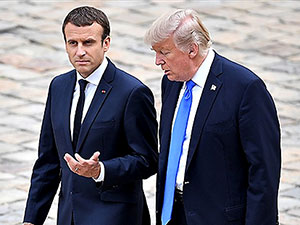 Trump: Macron'un aptallığına karşılık vereceğiz