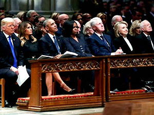 Bush'un cenaze töreni ABD’nin 4 başkanını bir araya getirdi