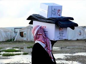 Barzani Vakfı'ndan Musul'daki mülteci kamplarına yardım