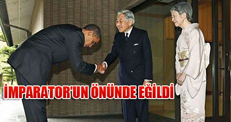 Obama, Japon İmparator'un önünde eğildi